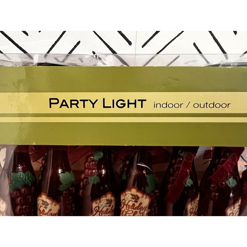 Kurt S. Adler Holiday Cheer Wine Bottle String Lights Party Light Indoor Outdoor - Picture 2 of 8